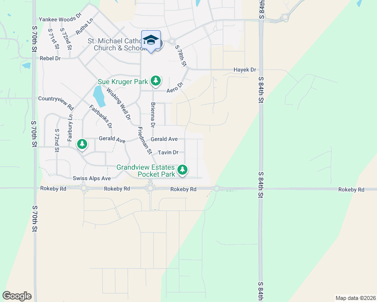 map of restaurants, bars, coffee shops, grocery stores, and more near 9718 South 79th Street in Lincoln