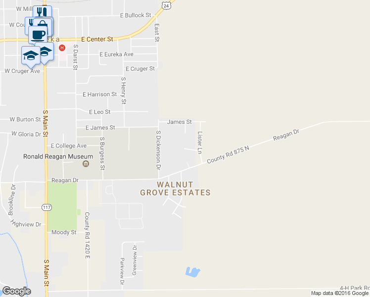 map of restaurants, bars, coffee shops, grocery stores, and more near 203 Logsdon Court in Eureka