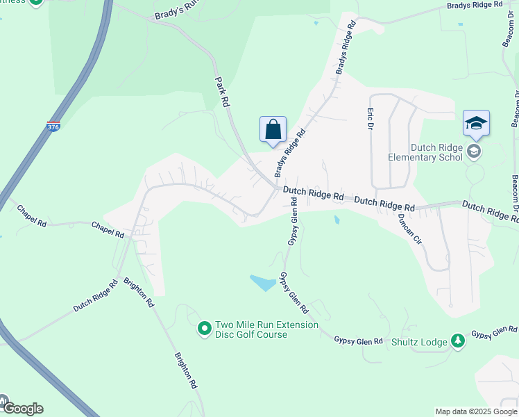 map of restaurants, bars, coffee shops, grocery stores, and more near 2950 Dutch Ridge Road in Beaver