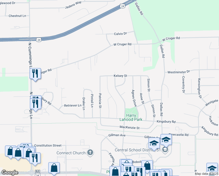 map of restaurants, bars, coffee shops, grocery stores, and more near 809 Debates Street in Washington