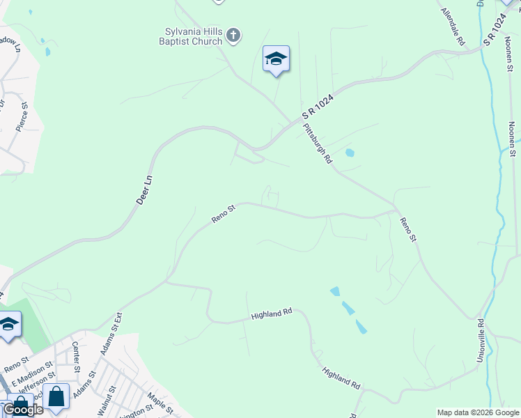 map of restaurants, bars, coffee shops, grocery stores, and more near 799 Reno Street in Rochester