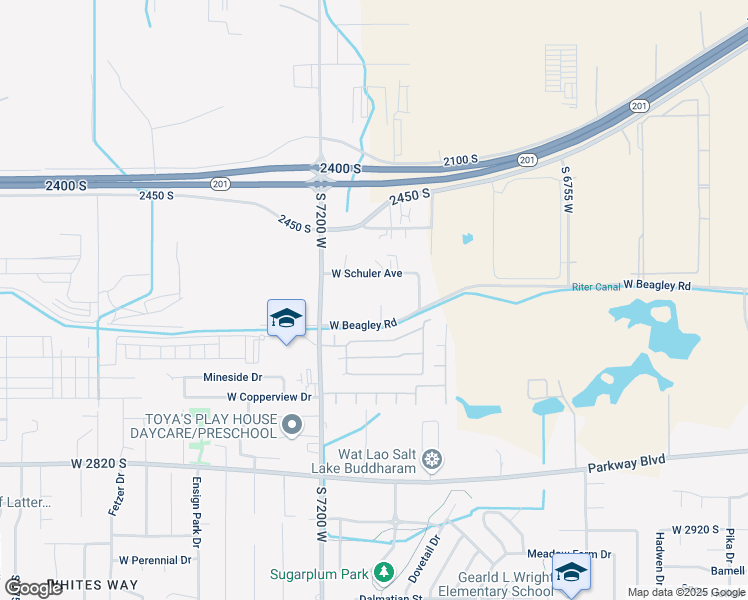 map of restaurants, bars, coffee shops, grocery stores, and more near 2565 7090 West in West Valley City