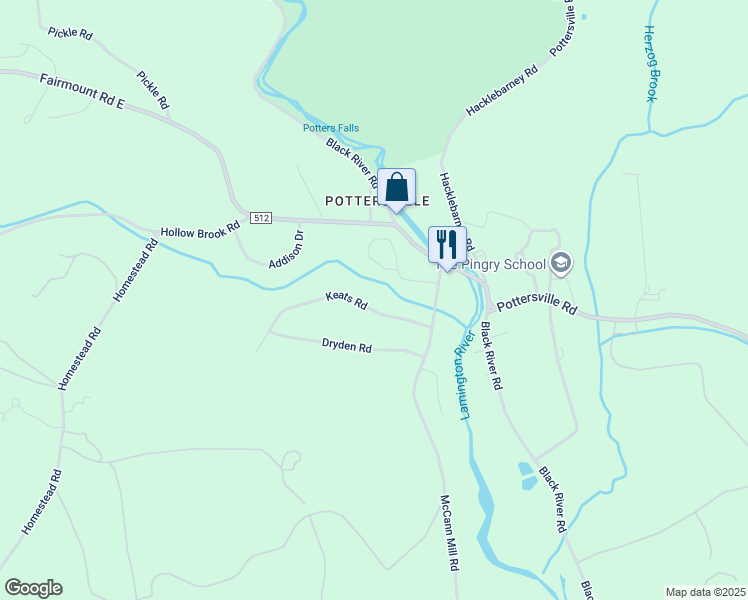 map of restaurants, bars, coffee shops, grocery stores, and more near 8 Keats Road in Tewksbury