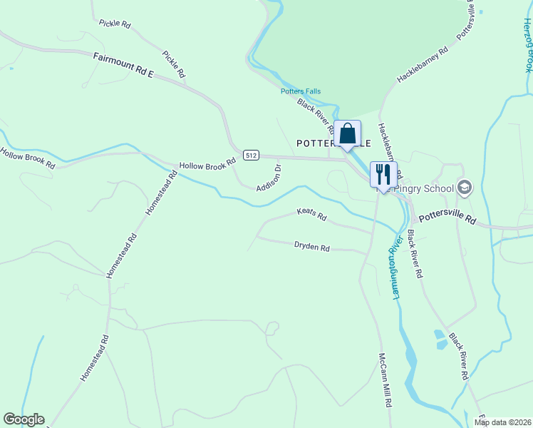 map of restaurants, bars, coffee shops, grocery stores, and more near 22 Keats Road in Tewksbury