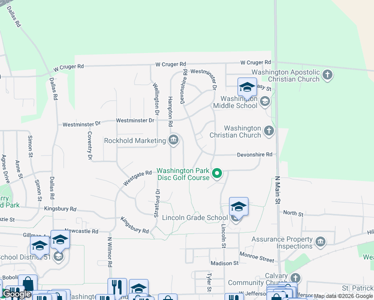 map of restaurants, bars, coffee shops, grocery stores, and more near 1003 Chelsea Place in Washington