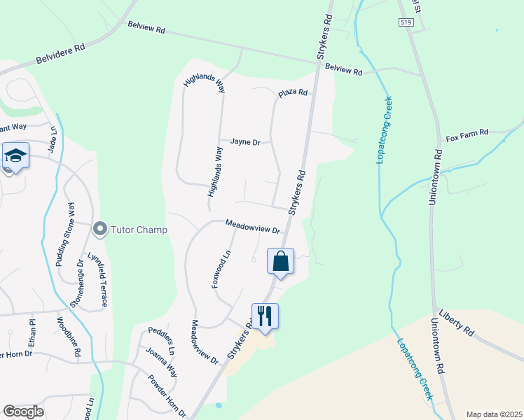 map of restaurants, bars, coffee shops, grocery stores, and more near 9 James Avenue in Phillipsburg