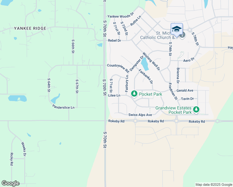 map of restaurants, bars, coffee shops, grocery stores, and more near 9631 South 72nd Street in Lincoln