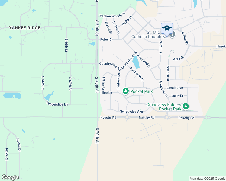 map of restaurants, bars, coffee shops, grocery stores, and more near 7221 Lilee Lane in Lincoln