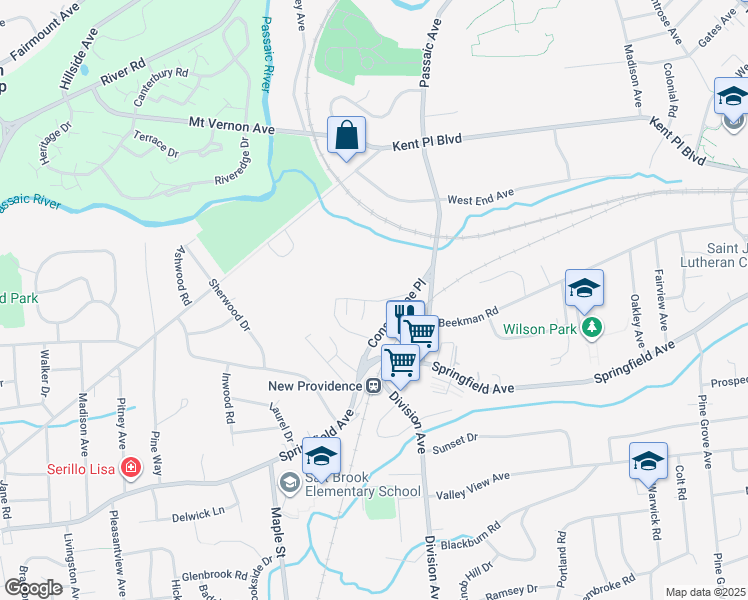 map of restaurants, bars, coffee shops, grocery stores, and more near 2A Risk Avenue in Summit