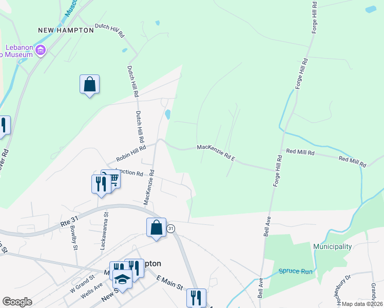 map of restaurants, bars, coffee shops, grocery stores, and more near 66 Mackenzie Road in Hampton
