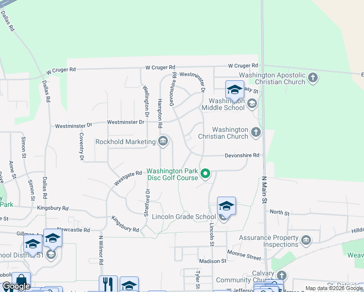 map of restaurants, bars, coffee shops, grocery stores, and more near 1003 Chelsea Pl in Washington