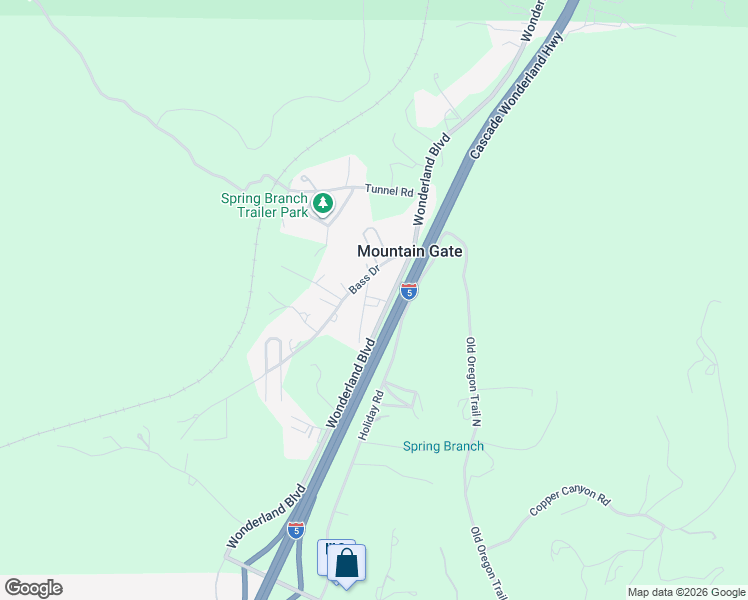 map of restaurants, bars, coffee shops, grocery stores, and more near 14653 Spring Branch Road in Redding