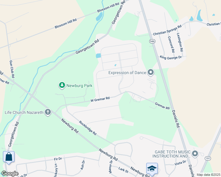 map of restaurants, bars, coffee shops, grocery stores, and more near 4495 Whitetail Drive in Nazareth