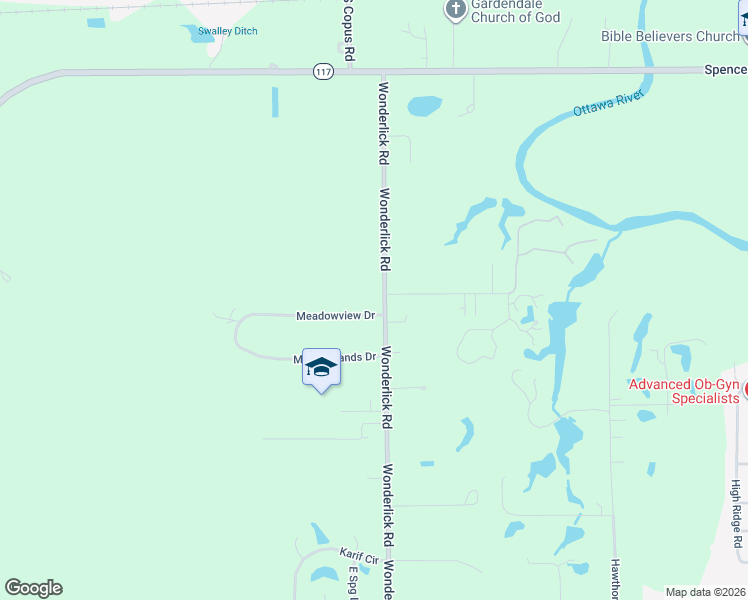 map of restaurants, bars, coffee shops, grocery stores, and more near 3807 Meadowview Drive in Lima