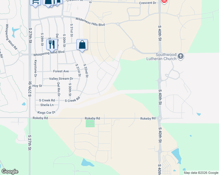 map of restaurants, bars, coffee shops, grocery stores, and more near 3436 Tree Line Drive in Lincoln