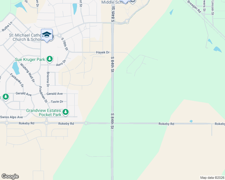 map of restaurants, bars, coffee shops, grocery stores, and more near 9668 South 84th Street in Lincoln