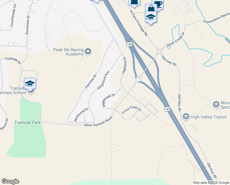 map of restaurants, bars, coffee shops, grocery stores, and more near 5920 Kingsford Avenue in Park City