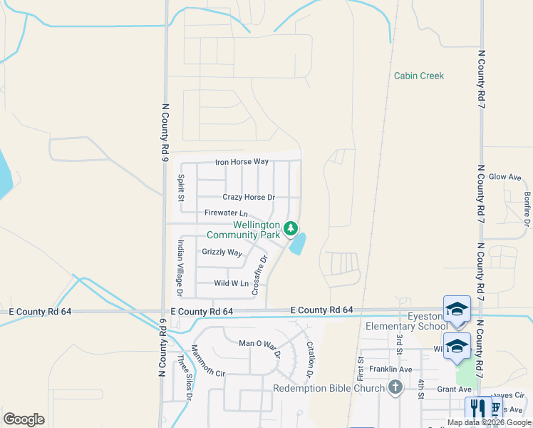 map of restaurants, bars, coffee shops, grocery stores, and more near 8945 Raging Bull Lane in Wellington
