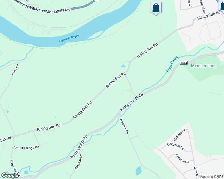 map of restaurants, bars, coffee shops, grocery stores, and more near 1560 Rising Sun Road in Slatington