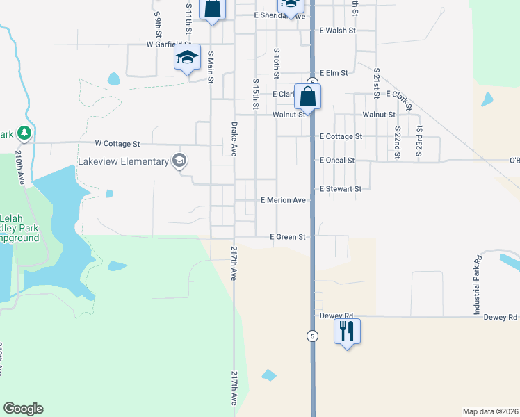 map of restaurants, bars, coffee shops, grocery stores, and more near 400-500 E Merion Ave in Centerville