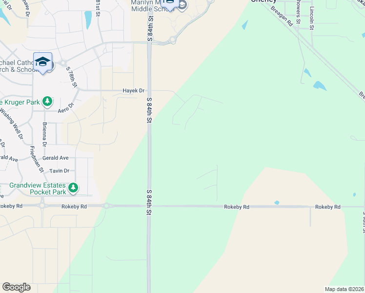 map of restaurants, bars, coffee shops, grocery stores, and more near 9522-9666 South 84th Street in Lincoln