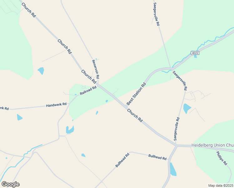 map of restaurants, bars, coffee shops, grocery stores, and more near 7543 Church Road in Germansville
