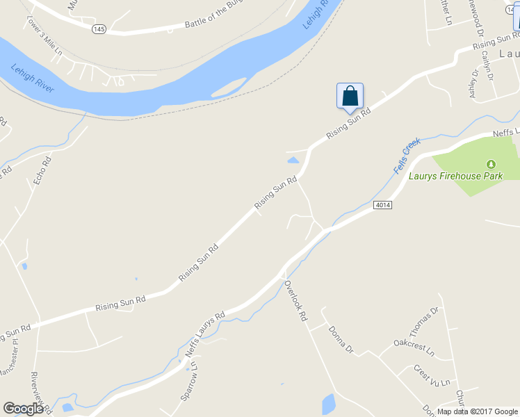 map of restaurants, bars, coffee shops, grocery stores, and more near 1560 Rising Sun Road in Slatington