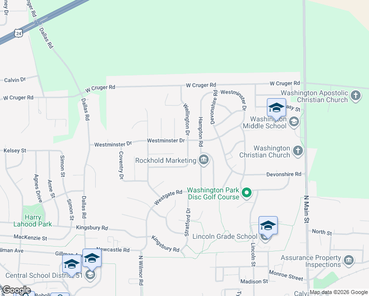 map of restaurants, bars, coffee shops, grocery stores, and more near 805 Wellington Drive in Washington