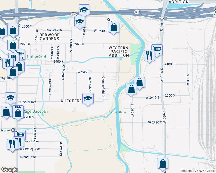 map of restaurants, bars, coffee shops, grocery stores, and more near 1136 Elba Avenue in West Valley City