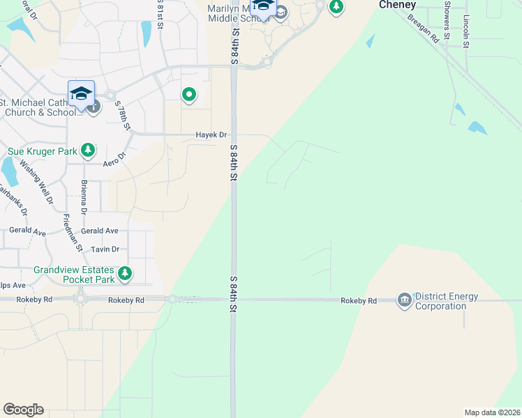 map of restaurants, bars, coffee shops, grocery stores, and more near 9522-9666 South 84th Street in Lincoln