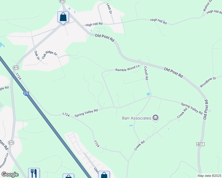 map of restaurants, bars, coffee shops, grocery stores, and more near 3319 Spring Valley Road in Slatington