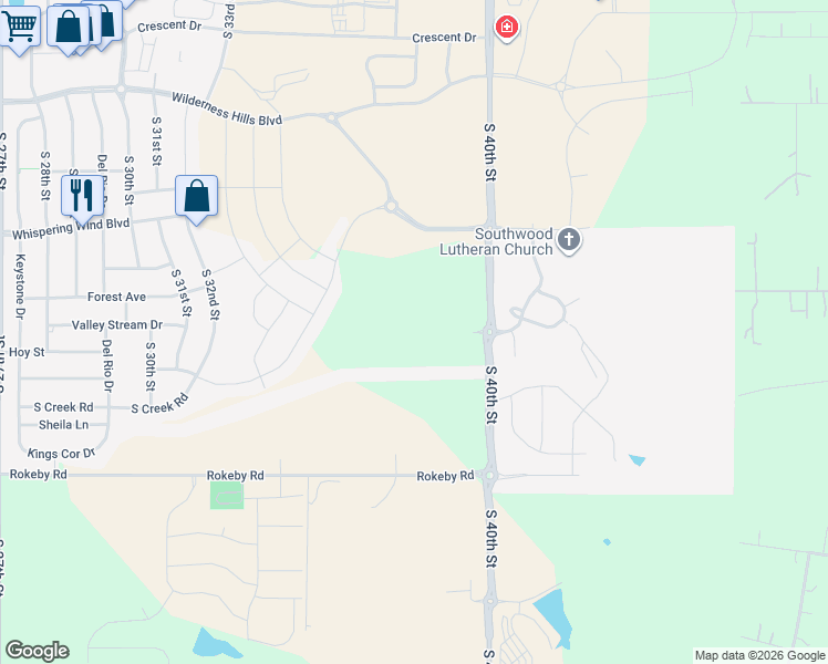 map of restaurants, bars, coffee shops, grocery stores, and more near 9025 South 40th Street in Lincoln