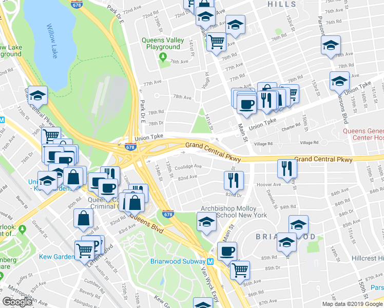 map of restaurants, bars, coffee shops, grocery stores, and more near in 