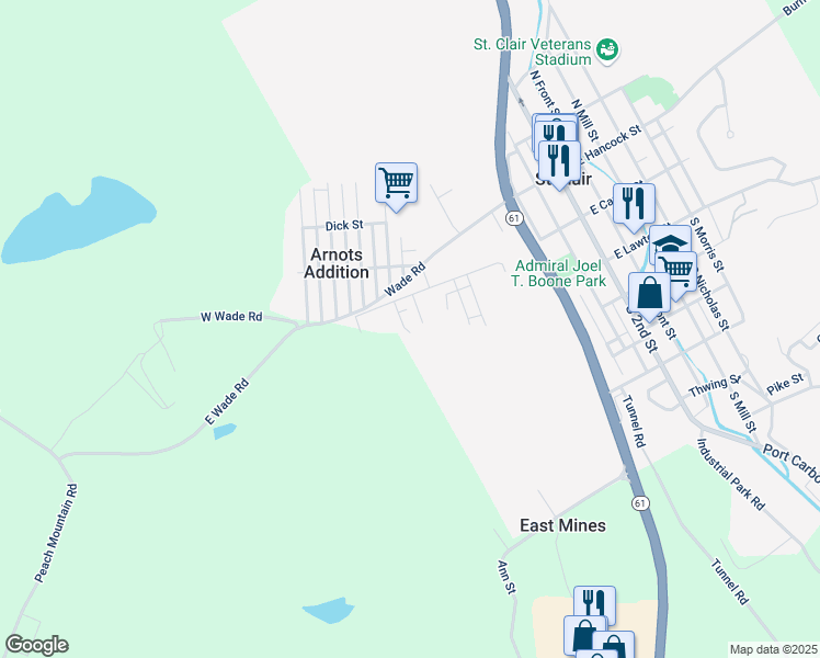 map of restaurants, bars, coffee shops, grocery stores, and more near 707 Fairview Street in Saint Clair