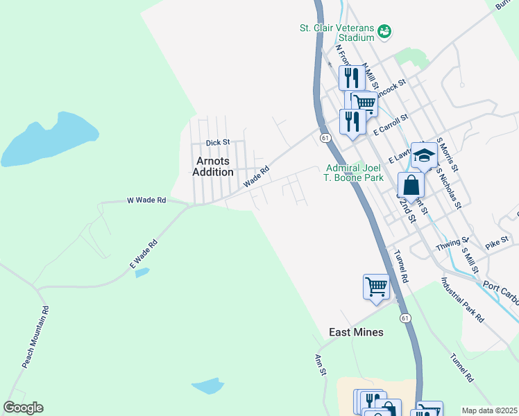map of restaurants, bars, coffee shops, grocery stores, and more near 707 Fairview Street in Saint Clair