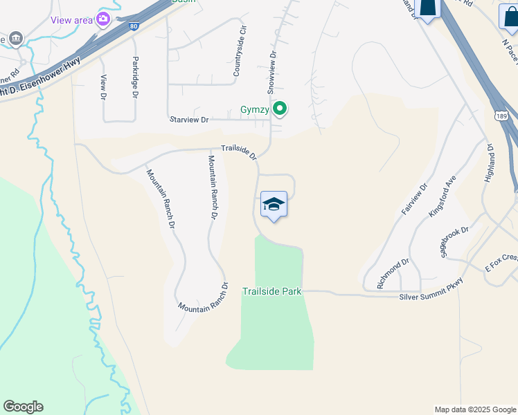 map of restaurants, bars, coffee shops, grocery stores, and more near 5876 Trailside Loop in Park City