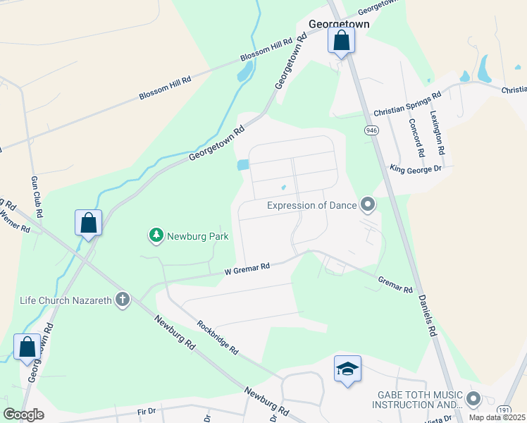 map of restaurants, bars, coffee shops, grocery stores, and more near 4488 Whitetail Drive in Nazareth