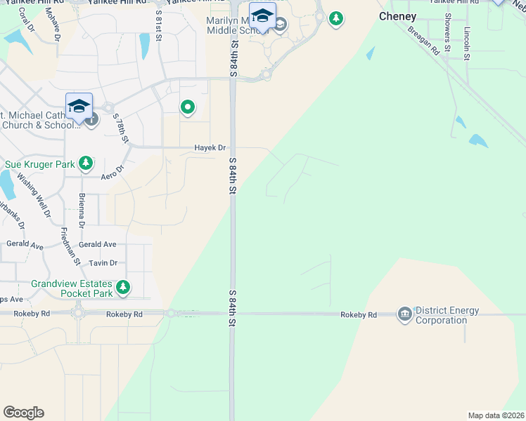 map of restaurants, bars, coffee shops, grocery stores, and more near 9522-9666 South 84th Street in Lincoln