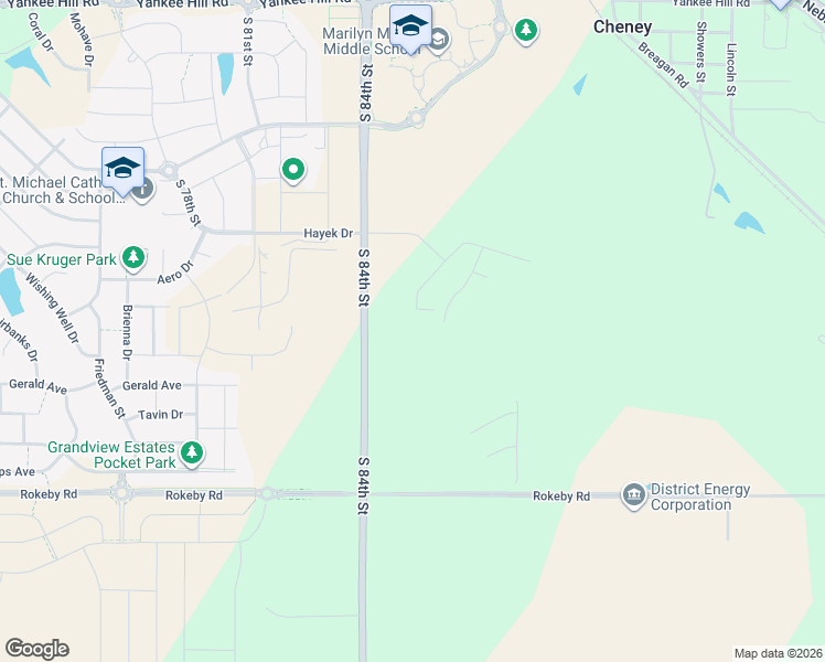 map of restaurants, bars, coffee shops, grocery stores, and more near 9522-9666 South 84th Street in Lincoln