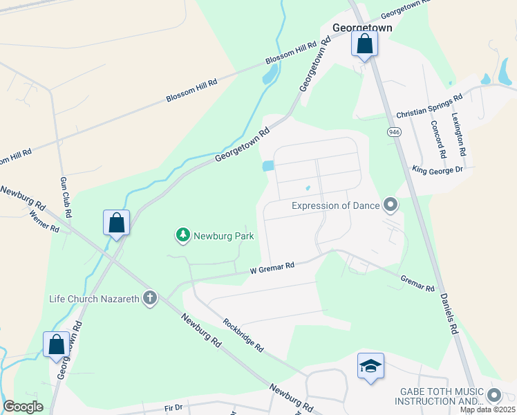 map of restaurants, bars, coffee shops, grocery stores, and more near 663 Mulberry Drive in Nazareth