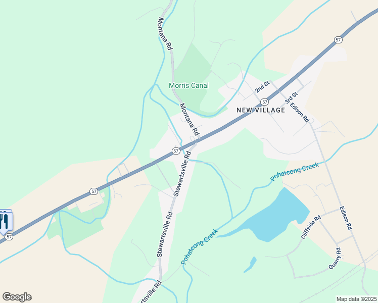 map of restaurants, bars, coffee shops, grocery stores, and more near 14 Stewartsville Road in Stewartsville