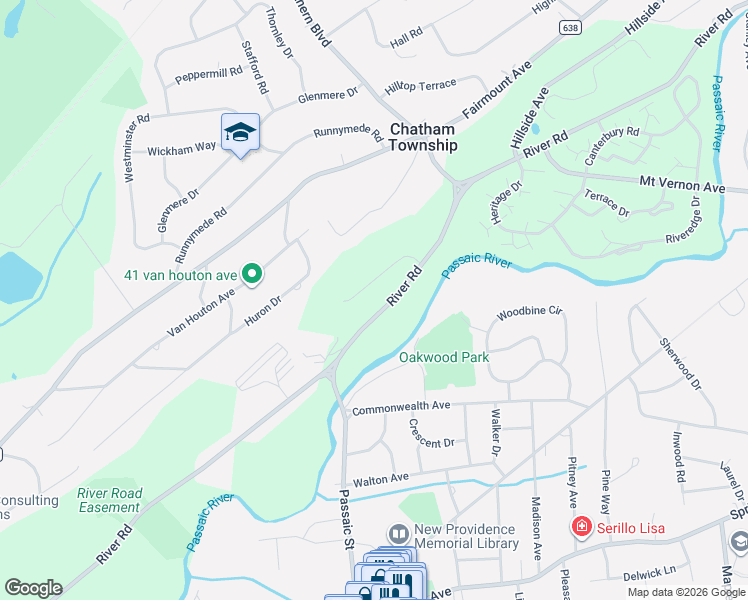 map of restaurants, bars, coffee shops, grocery stores, and more near 5 Kincaid Lane in Chatham Township