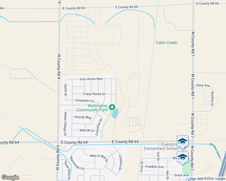 map of restaurants, bars, coffee shops, grocery stores, and more near 9075 Smoke Signal Way in Wellington