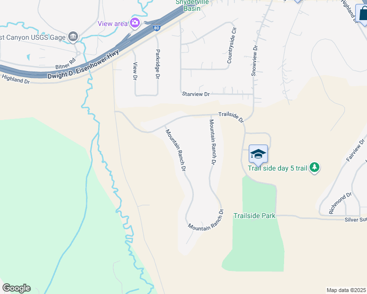 map of restaurants, bars, coffee shops, grocery stores, and more near 5785 Mountain Ranch Drive in Park City