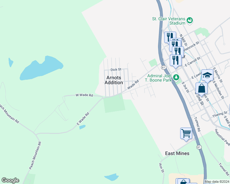 map of restaurants, bars, coffee shops, grocery stores, and more near 113 Broad Street in Saint Clair