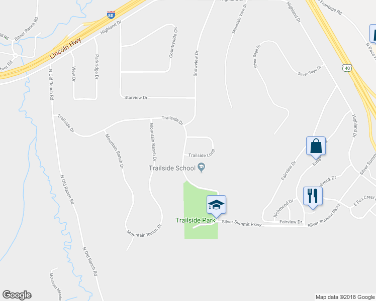map of restaurants, bars, coffee shops, grocery stores, and more near 5917 Trailside Loop in Park City