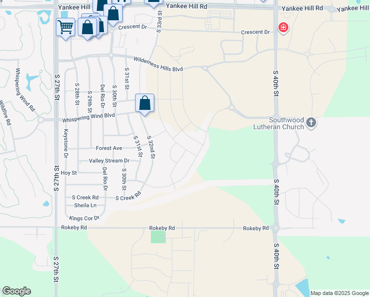 map of restaurants, bars, coffee shops, grocery stores, and more near 9612 South 34th Street in Lincoln