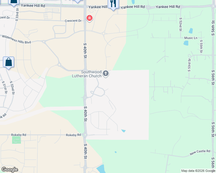 map of restaurants, bars, coffee shops, grocery stores, and more near 4220 Bluebell Court in Lincoln