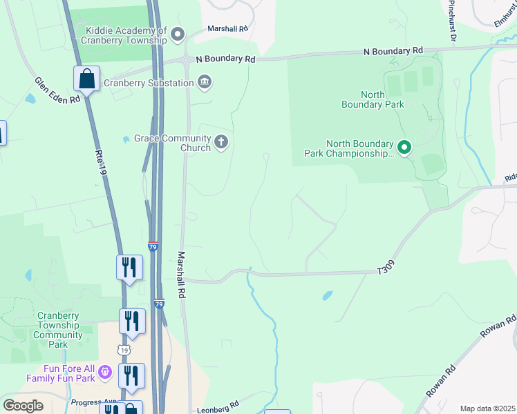 map of restaurants, bars, coffee shops, grocery stores, and more near 116 Preserve Valley Drive in Cranberry Township