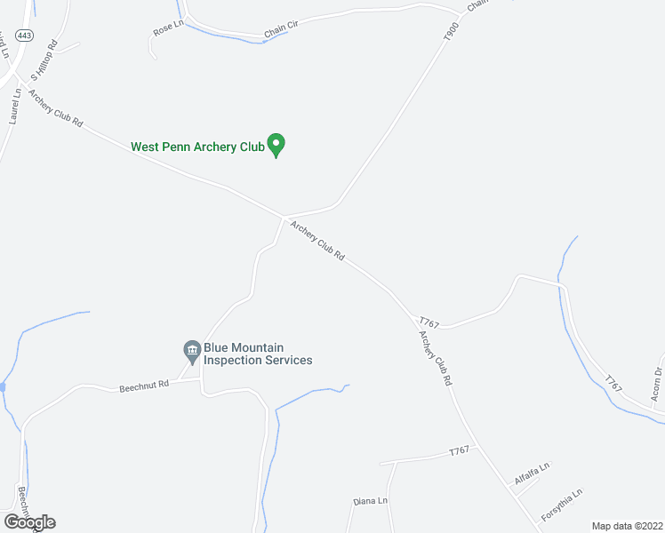 map of restaurants, bars, coffee shops, grocery stores, and more near 182 Archery Club Road in New Ringgold